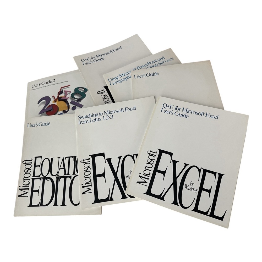 Vintage Lot‎ of Microsoft Computer Manuals – Excel, Word, PowerPoint, Graph